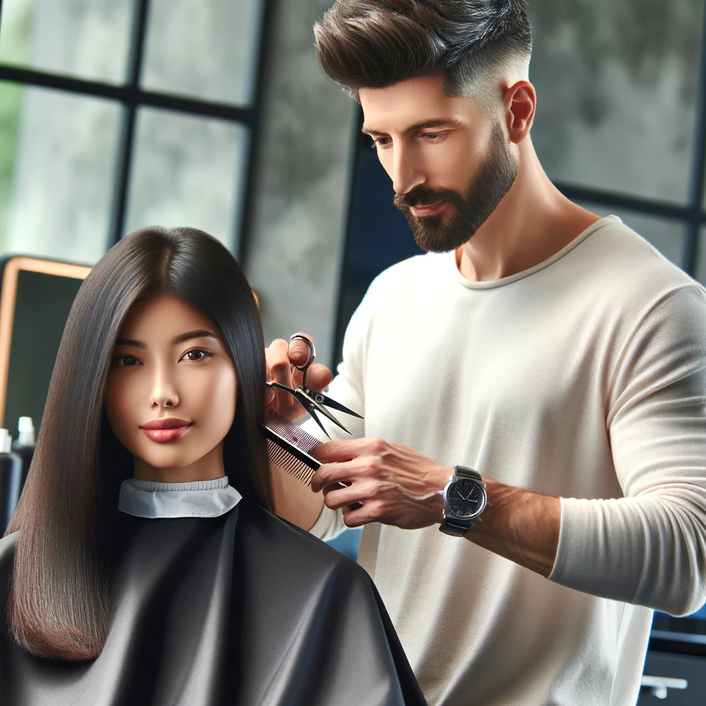 Professional Hair Stylist at Work