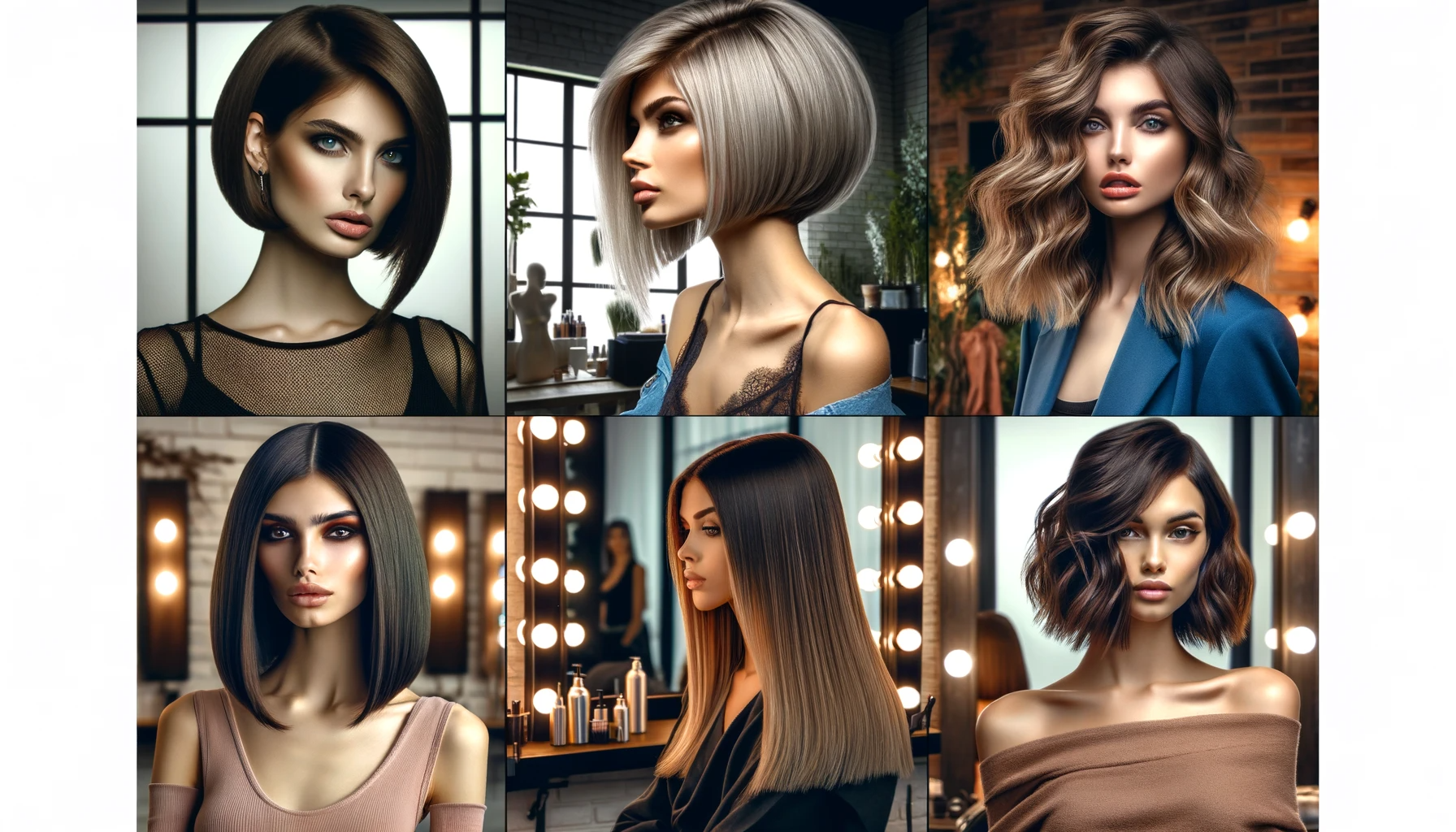 A variety of trendy hairstyles, from classic to modern